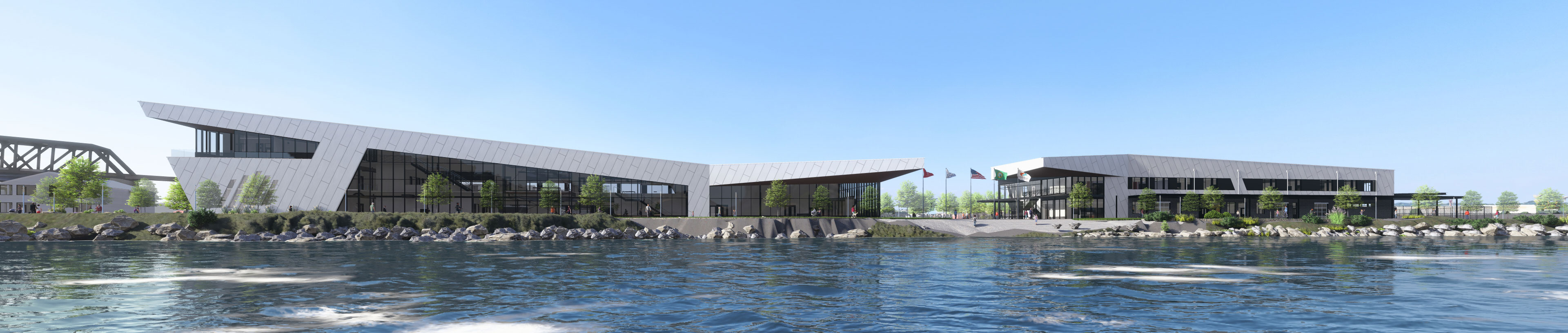 Exterior rendering of the Port Maritime Center campus